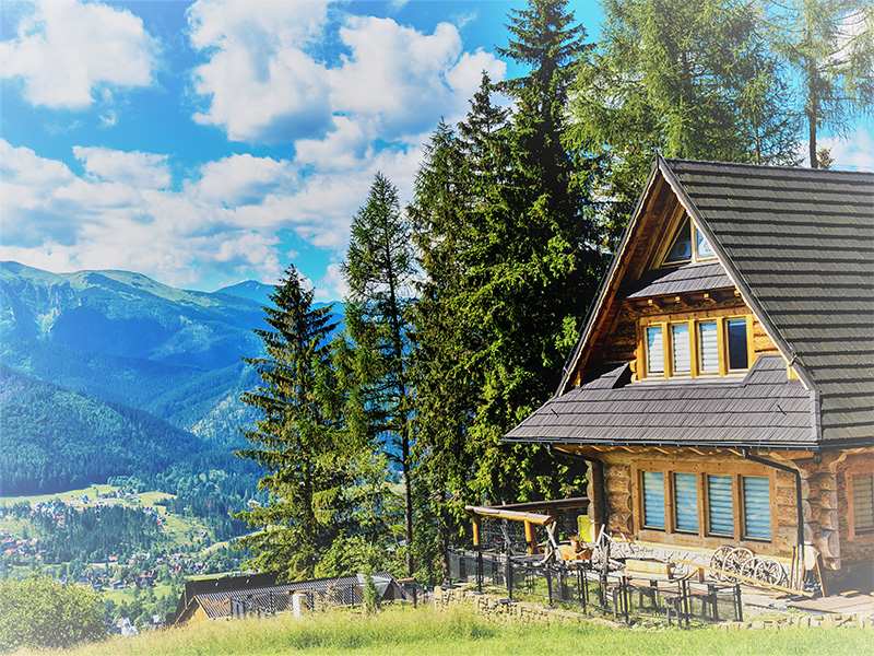 Blockhütte Berge Chalet